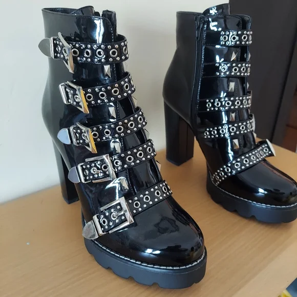 Azalea Wang studded chunky heel ankle boot - Picture 3 of 7